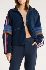 フリーピープル レディース アウター パーカー・スウェット フリース ジャケット Free People FP Movement Mountain High Fleece Jacket Midnight Navy Combo ネイビー