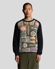 ライルアンドスコット メンズ アウター パーカー・スウェット クルーネック セーター グラフィック Lyle Scott Fruit Machine Graphicrew Neck Sweater Dのサムネイル