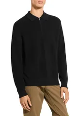 セオリー メンズ アウター パーカー・スウェット ハーフジップ セーター Theory Cyr Quarter Zip Cashmere Sweater Black ブラックのサムネイル