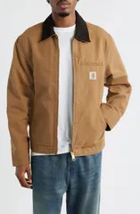 カーハート メンズ アウター ジャケット・ブルゾン コットン Carhartt Work In Progress Detroit Cotton Canvas Chore Jacket Hamilton Brown Tobacco Rinsed ブラウン