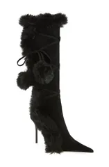 ジェフリー キャンベル レディース シューズ ブーツ・レインブーツ Jeffrey Campbell Chilly Faux Fur Trim Pointed Toe Boot Black Combo ブラック