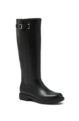 ランズエンド レディース シューズ ブーツ・レインブーツ レザー Lands End Leather Knee High Riding Boots Black Leather ブラックのサムネイル
