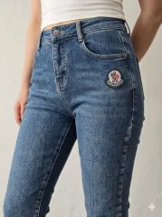 29 30 かわいい パッチ 起毛 デニム インディゴ