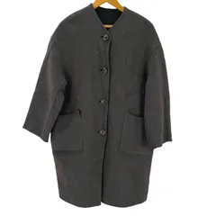 ルグラジック le glazik MRW REVERSIBLE COLLARLESS COAT モッサ リバーシブル カラーレス ウールコート レディース JPN：36 