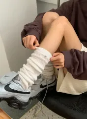 ウールニットウォーマーソックス メダル装飾 靴下 新品