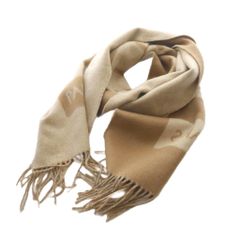 ルイヴィトン LOUIS VUITTON エシャルプ バローダ マフラー カシミヤ フリンジ ベージュ ブラウン M71293 /YO4 ■OH