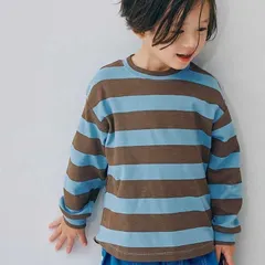 《新品》総柄ストレッチ長袖Tシャツ 80 90 100㎝ p.premier 子供服 長袖 P106026