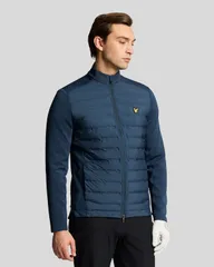 ライルアンドスコット メンズ アウター ジャケット・ブルゾン キルティング Lyle Scott Hybrid Quilted Full Zip Golf Jacket Ryder Blue ブルーのサムネイル