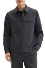 セオリー メンズ アウター ジャケット・ブルゾン ウール シャツ Theory Travel Motion Wool Blend Overshirt Charcoal Melange チャコールのサムネイル