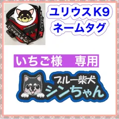 いちご様　専用　ユリウスk9 対応　ネームタグ  刺繍名前ワッペン　カスタムオーダー　安心のイメージ画像確認サービス付き　マジックテープ　ネームラベル