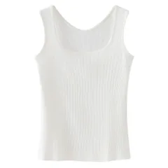 タンクトップ レディース リブあみ スクエアネック Vネック 前後2WAY カップなし インナー 伸縮 ノースリーブ さらさら 無地 カジュアル 女性用 肌着 rr-075