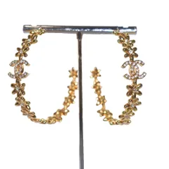 シャネル CHANEL I23A ココマーク フラワー フープピアス 両耳用 ゴールドカラー /AQ ■OS ■OH