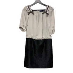    M'S GRACY エムズグレイシー ドッキングワンピース 38 リボン ドット【Z1817】