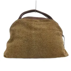 ボルボネーゼ BORBONESE 91911 ハンドバッグ うずら模様 スエード ベージュ ブラウン /UO