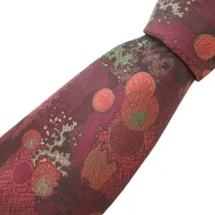 クリスチャンディオール Christian Dior MONSIEUR ネクタイ カジュアル 総柄 シルク混 ボルドー /GV
