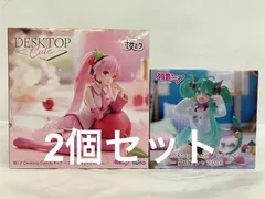 未開封 初音ミク DesktopCuteフィギュア 猫耳Tシャツ 桜ミクさくらんぼクッション 2個セット LF3215 f107