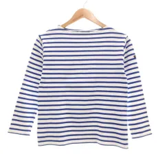 セントジェームス SAINT JAMES ウェッソン バスクシャツ 長袖 ボーダー XS ブルー ホワイト /UO