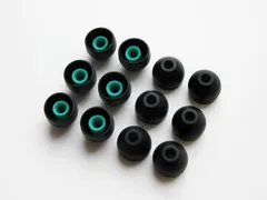 シリコン製イヤーピース 交換用 ソニー 互換性 黒色 Black ハイブリッド対応 ブラック 2EP M12個入 2種類の硬度のシリコンを組み合わせたイヤーピース 12個 (M M イヤーピース プレミアム 12個) Wave Sound