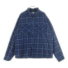 NIKE (ナイキ) Fleece Skate Crew FN2550-410 コットン チェック ロングスリーブシャツ ブルー