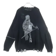 A GOOD BAD INFLUENCE (アグッドバッドインフレンス) DAMEGED KNIT SWEATER ダメージニット セーター ブラック