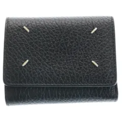 MM6 Maison Margiela (エムエムシックスメゾンマルジェラ) 三つ折り財布 コンパクトウォレット コインケース ブラック レザー SA3UI0010 シルバー金具