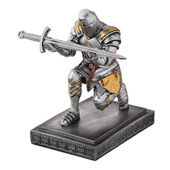 【新品】 NCQIXIAO テンプル騎士団 ヴァンガード 兵士 ペンホルダー 鉛筆スタンド デスクオーガナイザー アクセサリー 中世の戦士愛好家へのギフトに (シルバー) 0