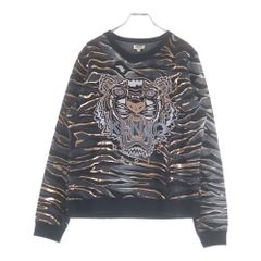 KENZO (켄조) Tiger Stripes Sweatshirt 타이거 자수 크루넥 스웨트 트레이너 블랙 F662SW8324XC