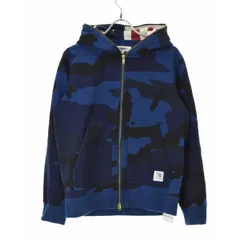 【TOMMY】迷彩 星条旗フードジップアップスウェットパーカー