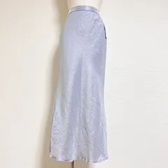 タグ付 ラブティックボンボン 日本製 きらきらサテンロングナロースカート スカイブルー 36 S