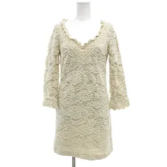 グレースコンチネンタル GRACE CONTINENTAL フラワー刺繍 ワンピース Vネック レース 36 アイボリー系 /UO