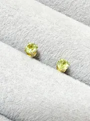 ペリドットAAA ピアス 3mm ラウンドファセット サージカルステンレス K18メッキ