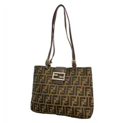 【6ca0264】フェンディ ショルダーバッグ ズッカ ナイロンキャンバス ブラウン シルバー金具【中古】レディース