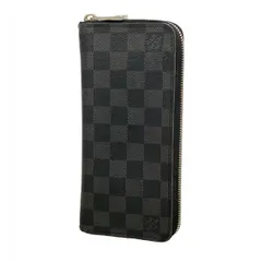 【6ca0394】ルイヴィトン 長財布 ダミエ・グラフィット ジッピーウォレットヴェルティカル N63095 ブラック【中古】メンズ
