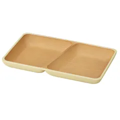 皿 食器 スクエアプレート ランチプレート 仕切り皿 ワンプレート 抗菌 食洗機対応 軽量 軽い 割れない シンプル おしゃれ earth color アイボリー 2つ仕切り M0307-IGAW-1