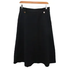 自由区 オンワード樫山 フレアスカート ロングスカート ミモレ ロング 40 黒 ブラック