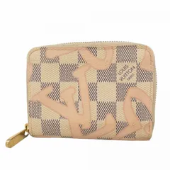 ★SALE【6bc4210-k】ルイヴィトン コインケース ダミエ・アズール タヒチ ジッピーコインパース N60098 ホワイト ピンク【中古】レディース