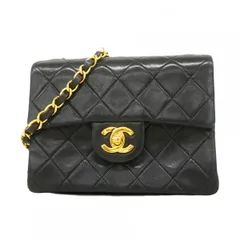 ★SALE【6bc4336】シャネル ショルダーバッグ ミニマトラッセ ラムスキン ブラック ゴールド金具【中古】レディース