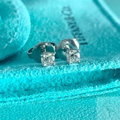 ティファニー 3.1mm ソリティア ダイヤモンド プラチナ ピアス ACT1e 