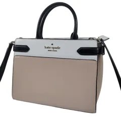 B-1 美品 kate spade ケイトスペード ハンドバッグ ショルダーバッグ 2way ウォームベージュ ロゴ バイカラー 081-1-260213 24-13
