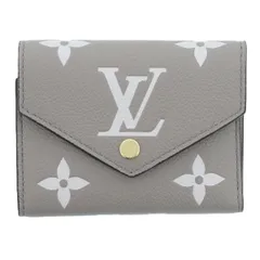 LOUIS VUITTON ルイ・ヴィトン モノグラム･アンプラント ポルトフォイユ･ヴィクトリーヌ 三つ折り財布 M81861 レディース レザー 牛革 ベージュ 中古
