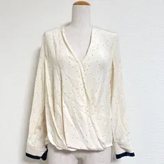 Rag&Bone ラグアンドボーン シルク100% 手書き風星柄ドット ビクターブラウス Vネック カシュクールブラウス アイボリー 日本サイズS相当のサムネイル