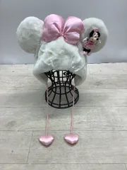 T1 レア廃盤 Disney ディズニー ミニーマウス ファンキャップ  ホワイト リボン ぬいぐるみ付