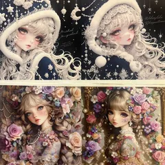 パネル生地　在庫処分‼️ 女の子16柄　1