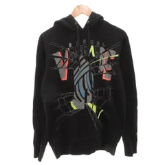 ディーゼル DIESEL プルオーバーパーカー フーディ プリント 長袖 S 黒 ブラック /FF