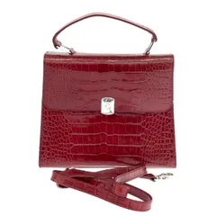 LAUREN RALPH LAUREN ローレンラルフローレン 2WAYバッグ  型押しレザー    ボルドー レディース / 240001191040