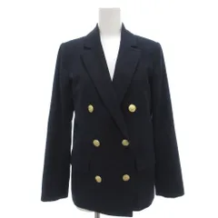 ジーユー GU ダブルブレストブレザー テーラードジャケット 総裏地 ノーベント 金ボタン S 紺 ネイビー 211-296987 /GV