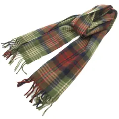 ユナイテッドアローズ UNITED ARROWS タグ付き BEGG マフラー アンゴラ混 タータンチェック F ダークグリーン系 /UO