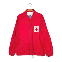 80s チャンピオン USA製 ヴィンテージ コーチジャケット 赤十字 アメリカン ナイロンジャケット CHAMPION サイズM 古着 DZ0807