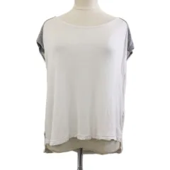 バンヤードストーム BARNYARDSTORM カットソー プルオーバー ラウンドネック バイカラー 切替 無地 スリット フレンチスリーブ 0 ベージュ グレー