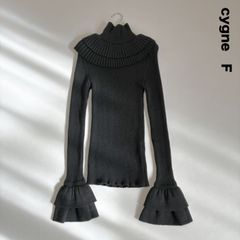 未使用☆cygne シーニュ シアーボーダータートル Emme 長袖 グレー